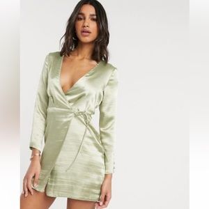 ASOS Silk like mini wrap dress